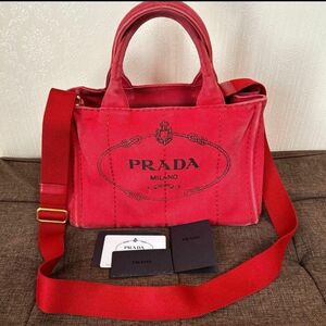 PRADA プラダ カナパS 2way ハンドバッグ　ショルダーバッグトートバッグ ゴールドプレート　三角プレート　正規品