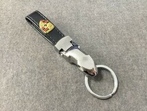 ポルシェ PORSCHE用★キーホルダー オシャレ 高級感 キーリング 高機能 レザー メンズ レディース兼用 ロゴマーク アクセサリーひょうの頭_画像1