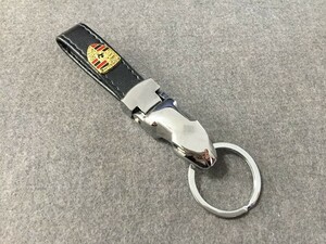 ポルシェ PORSCHE用★キーホルダー オシャレ 高級感 キーリング 高機能 レザー メンズ レディース兼用 ロゴマーク アクセサリーひょうの頭