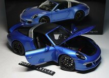▲入手困難！Schuco 1/18 ポルシェ Porsche 911 (991) カレラ Carrera Targa 4 GTS Metallic Blue シュコー_画像1