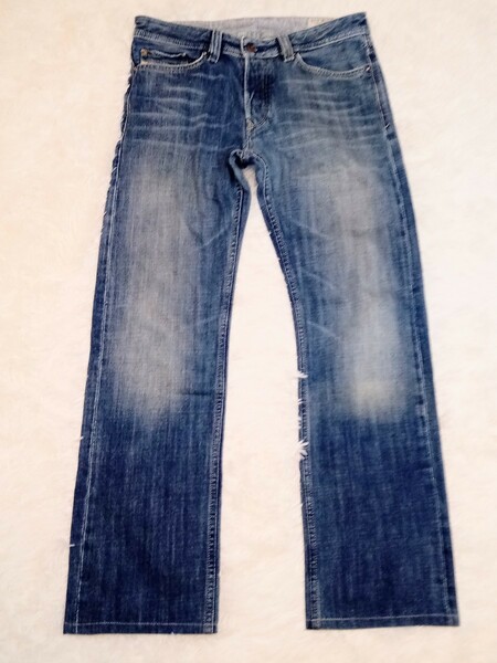 ディーゼル DIESEL デニムジーンズ W30 L32 VIKER WASH 0070N 濃紺 ストレート デニムパンツ 中古美品