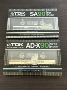 未開封品 TDK SA90 AD-X90 2本セット ハイポジションノーマルポジション 