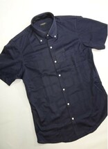 ブラックレーベル　クレストブリッジ　　定価 20900円　　シャドウチェック柄　　半袖　 BDシャツ 140　Lサイズ　　濃紺　　⑨_画像2