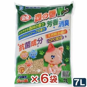 送料込み☆アースペット 猫砂楽園 森の香ダブル 7L×6袋セット☆猫砂