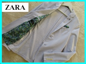 ZARA　ザラ　春夏お洒落ジャケット　M　USED　水色　トロピカル