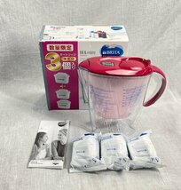 01▼【未使用】BRITA ブリタ ポット型浄水器 MAXTRA マレーラ 限定カラー パープル フィルターカートリッジ3個付き 2.4L △620N9_画像1