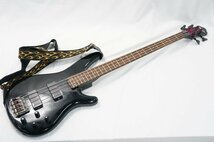 13★【ジャンク品】Ibanez/アイバニーズ エレキベース ブラック 動作未確認 現状渡し 社外品ソフトケース付★453N7/1b*_画像1