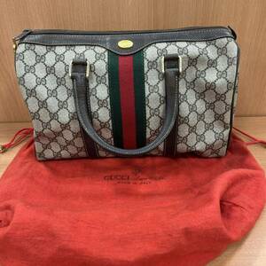 T3127/【中古品】GUCCI オールドグッチ 40.3842 ミニボストン シェリーラインハンドバッグ 