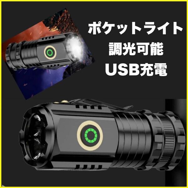 【5/18まで特別SALE】懐中電灯 USB 充電 ミニ ハンディ ライト アウトドア 通勤 通学 災害