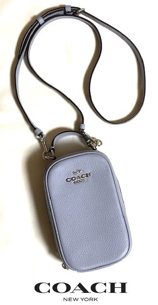 特価！ 人気 COACH コーチ ペブル レザー スマホショルダー クロスボディ CB854 グレーミスト 新品本物