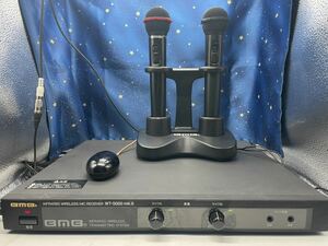 【保証あり】赤外線ワイヤレスマイクセット　エクシング JOYSOUND UGA BMB ワイヤレスレシーバー WT-5000MKⅡ ワイヤレスマイクWM-600美品