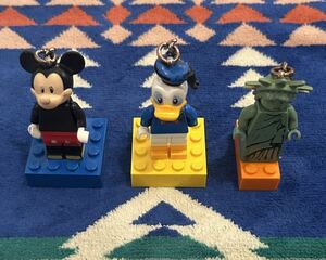 ★LEGO★Mini Figure Charm★Mickey Mouse/Donald Duck/Statue of Liberty3体セット★キーホルダー★チャーム★ディズニー★自由の女神像★