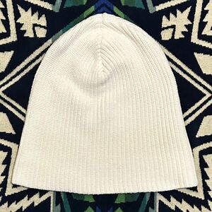 ★未使用保管品★2021年購入★NEW YORK HAT & CO.★Cotton Hi Top 4406★Cotton Beanie 4520★白★MADE IN U.S.A.★全長27cm★定番ニット帽