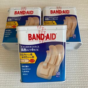 バンドエイド BAND-AID 缶 肌色 4サイズ 50枚 3セット アソート