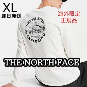 THE NORTH FACE North Face men's long sleeve long T T-shirt bag print outdoor L XL