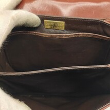 ★美品★ Donna elissa シャイニークロコダイル本革 エキゾチックレザーバッグ ショルダー ワニ ブラウン ゴールド金具 シャイニング_画像7