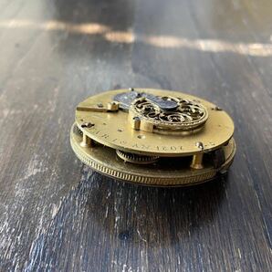 1808年 フランス製 Bauvelet a Paris 鎖引き懐中時計 ムーブメントのみ 不動品の画像3