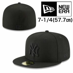 ☆正規品新品☆NEWERA 59FIFTY ニューエラ キャップ 帽子 野球帽 5950シリーズ ヤンキース ブラック×ブラック 57.7cm ユニセックス