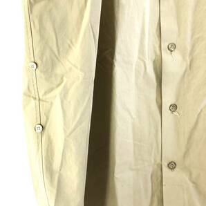 HED MAYNER ヘドメイナー SLEEVELESS BUTTON SHIRT BEIGE COTTON スリーブレス ノーカラー シャツ サンドベージュ Sの画像7