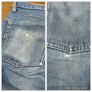 送料無料 60s LEVI'S 501 bige 初期 vステッチ タイプ ウエストシングルw31 ヴィンテージ リーバイス / デニム 505 66 前期 big e 606 517の画像10