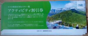 日本駐車場開発 株主優待 スキー場アクティビティ割引券3枚 (2024.11迄) 送料63円