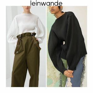 leinwande Puff-sleeve Pleats Top ラインヴァンド　パフスリーブプリーツトップ　ブラック　ブラウス