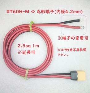 XT60H-M ⇔ 丸形端子　変換ケーブル【送料180円】