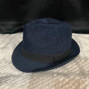 未使用　HAT ハット　帽子　メッシュ　中折れ　size 56.5cm〜58.5cm ネイビー　ユニセックス