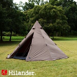 美品◆Hilander ハイランダー モノポールテント HCA2037 A型フレーム ティピーテント400 約400×400×280cm キャンプ mc01063742