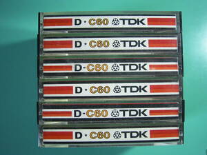 中古　簡易動作確認　TDK　D★C60　カセットテープ　６本　爪あり