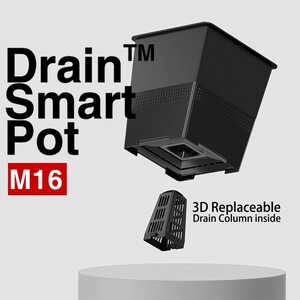 プラ鉢 Drain Smart Pot M16サイズ ブラック 5個 ラベル付き 排水性 通気性 スリット鉢 多肉食物 パキポディウム 発根管理