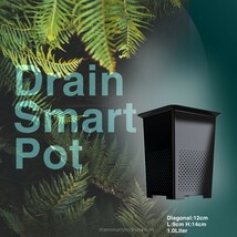 プラ鉢 Drain Smart Pot T12サイズ ブラック 5個 ラベル付き 排水性 通気性 スリット鉢 多肉食物 パキポディウム 発根管理_画像4