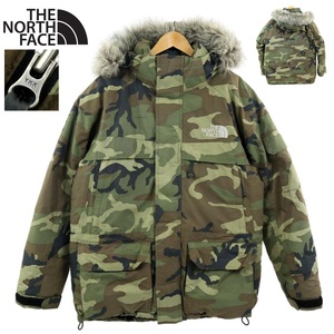 【B2870】【美品】【550フィルパワー】THE NORTH FACE ノースフェイス マグマードパーカー ダウンジャケット カモフラージュ 迷彩 ND00492