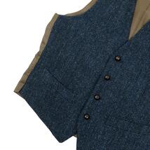 【B2923】【新品同様】SUIT SELECT×HARRIS TWEED スーツセレクト ハリスツイード ベスト ジレ 胡桃ボタン 別注 サイズA4_画像7