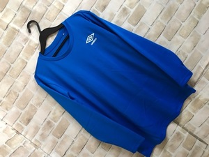 c08075★UMBRO　アンブロ　トレーニング　長袖T　ストレッチ　ブルー　メンズ　M