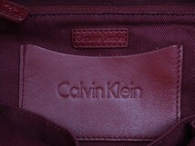 2403-11 カルバンクライン トートバッグ ショルダーバッグ Calvin Klein CK キャンバス×レザー製 レッド CK柄_画像3