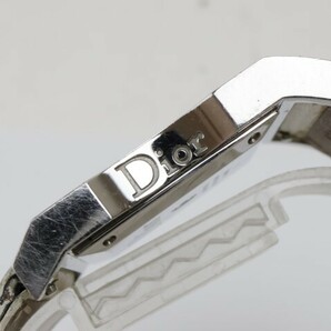 2403-591 クリスチャンディオール クオーツ 腕時計 Christian Dior CD033110 クリス47 白文字盤 リューズレス 純正ベルトの画像3