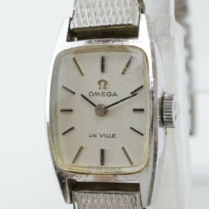 2403-601 オメガ デビル 手巻き式 腕時計 K14WG レディース 銀色