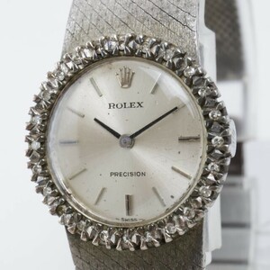 2403-658 ロレックス 手巻き式 腕時計 プレシジョン 銀色 装飾ベゼル 純正ベルト