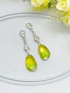 No.336-1 metal fittings modification 0 gradation Drop . Stone charm! pair set # earrings earrings hand made accessory 