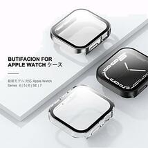 お得 ★45mm_シルバー★ 対応 Apple Watch Series 7/8 用 ケース 45mm 保護 アップルウォッチ カバー 防水 ガラスフィルム PC素材_画像5