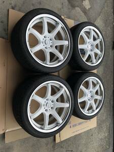 美品　WORK ワーク　エモーション　T7R 2P 4本セット　18x9.5J ＋42 18x8.5J ＋35 114.3 5H