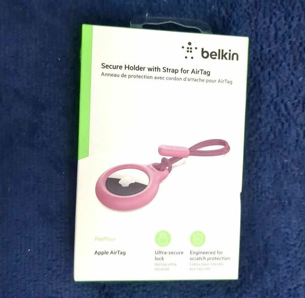 Belkin AirTag ケース ストラップ ピンク F8W974btPNK-A