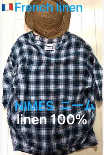 NIMES ニーム　ブラウス リネン100%size free UABONI