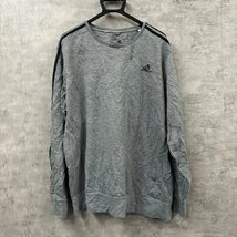 adidas グレー スウェット トレーナー XL 長袖 プリントロゴ ワンポイントロゴ RN88387 USA 海外輸入 古着 T10174_画像2