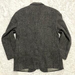 【美品 / 希少Lサイズ】ハリスツイード HARRIS TWEED 【溢れる英国調】くるみボタン テーラードジャケット グレー サイズL相当 メンズの画像3