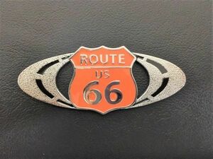 「ルート66」エンブレム ハーレーダビットソン キャデラック フォード シール 車 ROUTE66 バイク ジープ アメリカ 濃いオレンジ