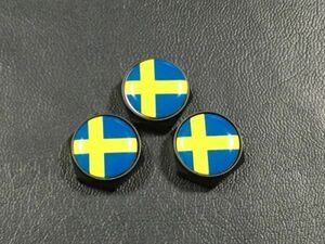 送料無料 3個 ブラック ナンバー ボルトカバー スウェーデン