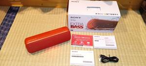 SONY　ソニーワイヤレススピーカー　EXTRA BASS /SRS-XB22 レッド　赤　Bluetooth対応　ブルートゥース対応　ピンジャック対応　中古品