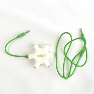  【美品】Belkin マルチイヤホンスプリッター イヤホン 分配 分岐 RockStar ライトグリーン F8Z274btGRN